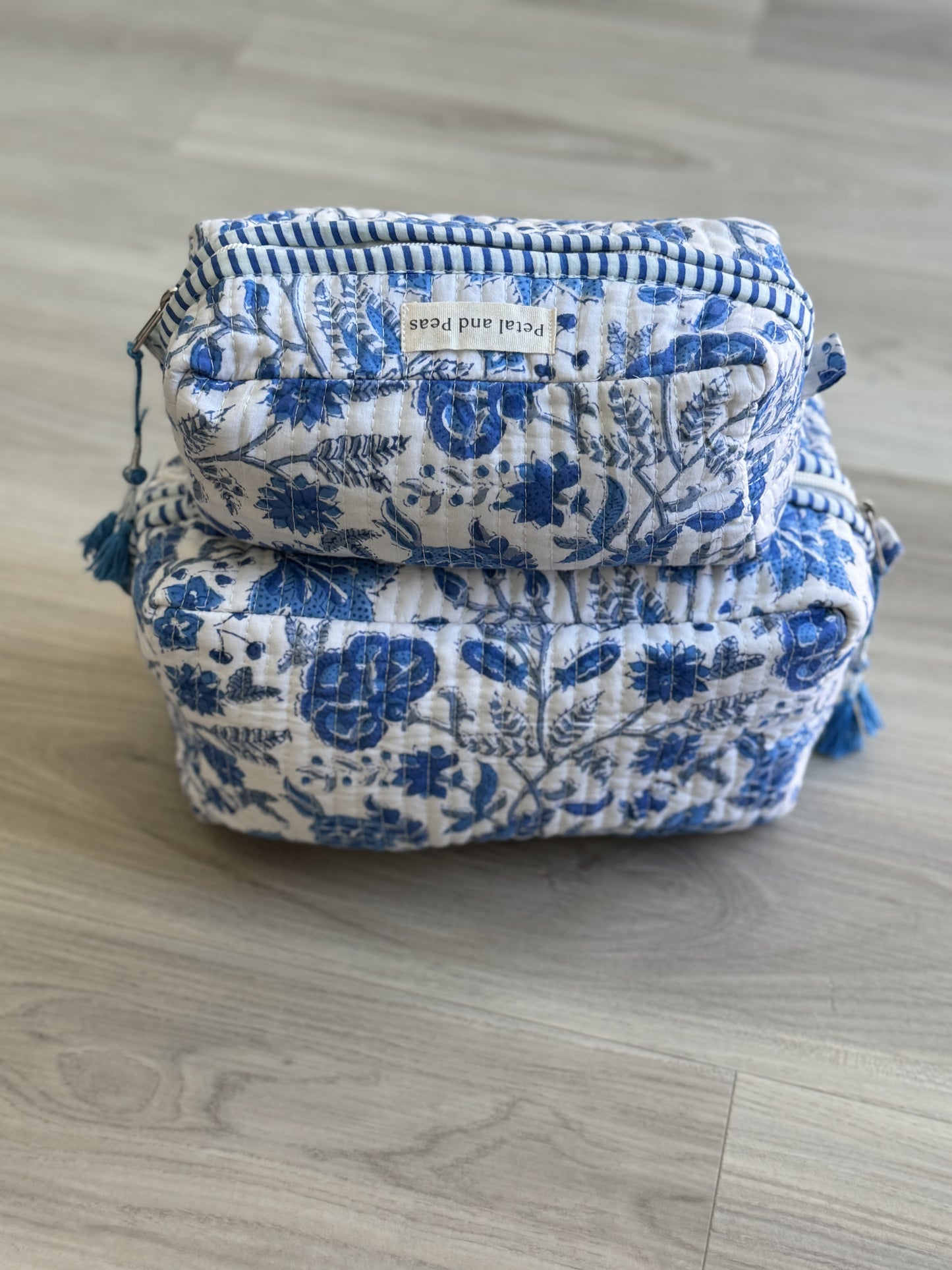 Blue White Cosmetic Pouch