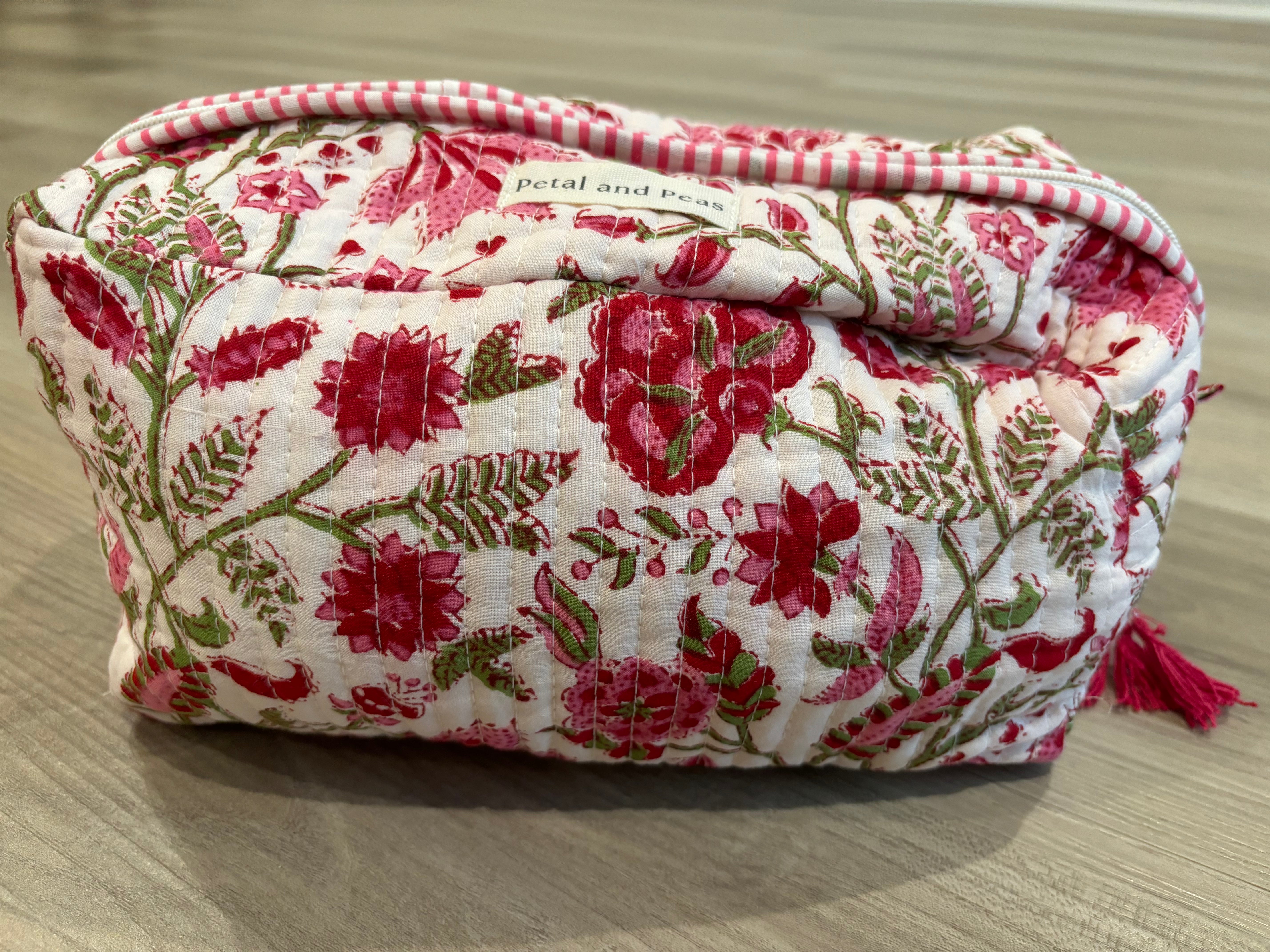 White Pink Cosmetic Pouch