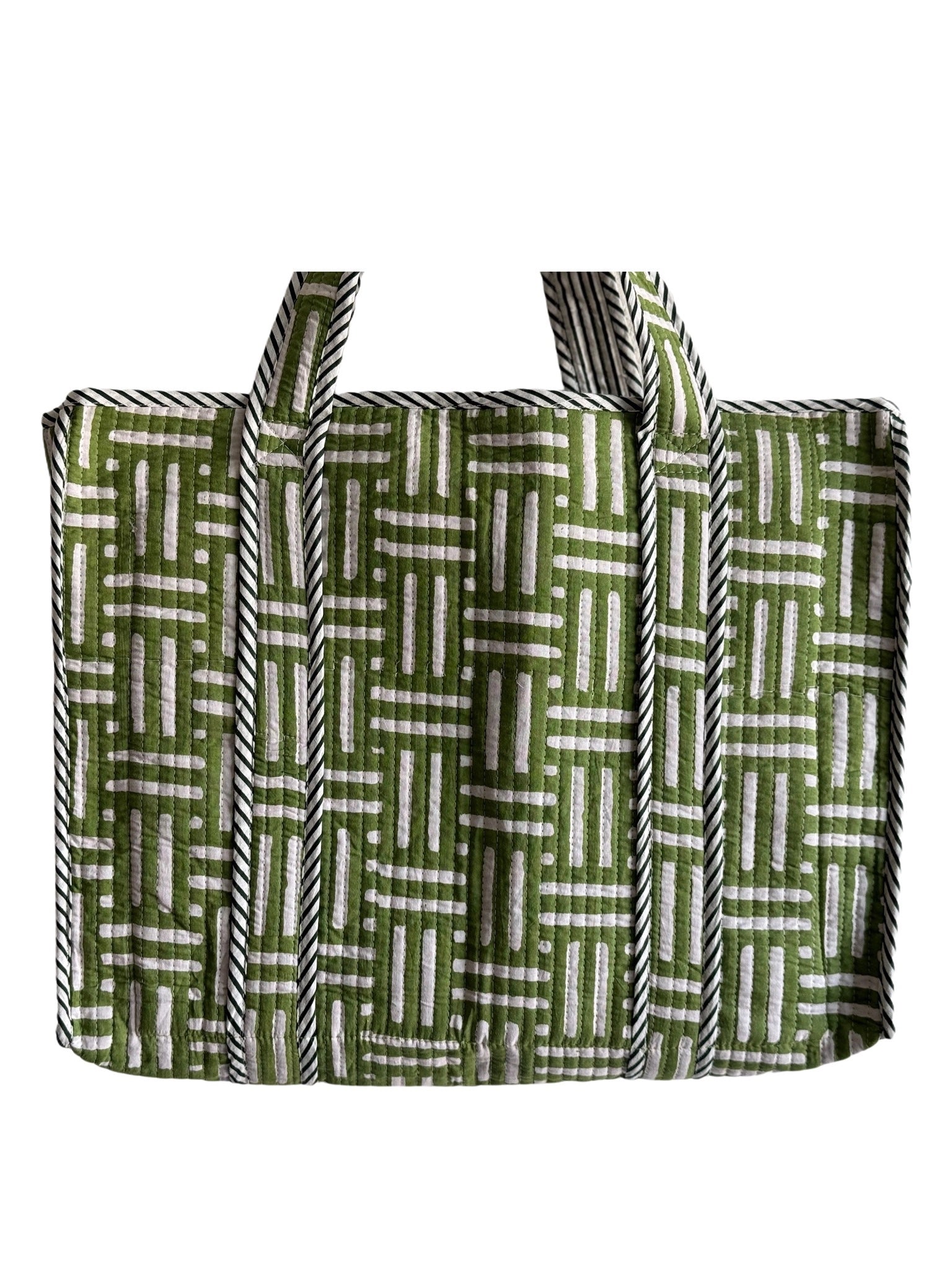 The Overall Stripe Tote - Green