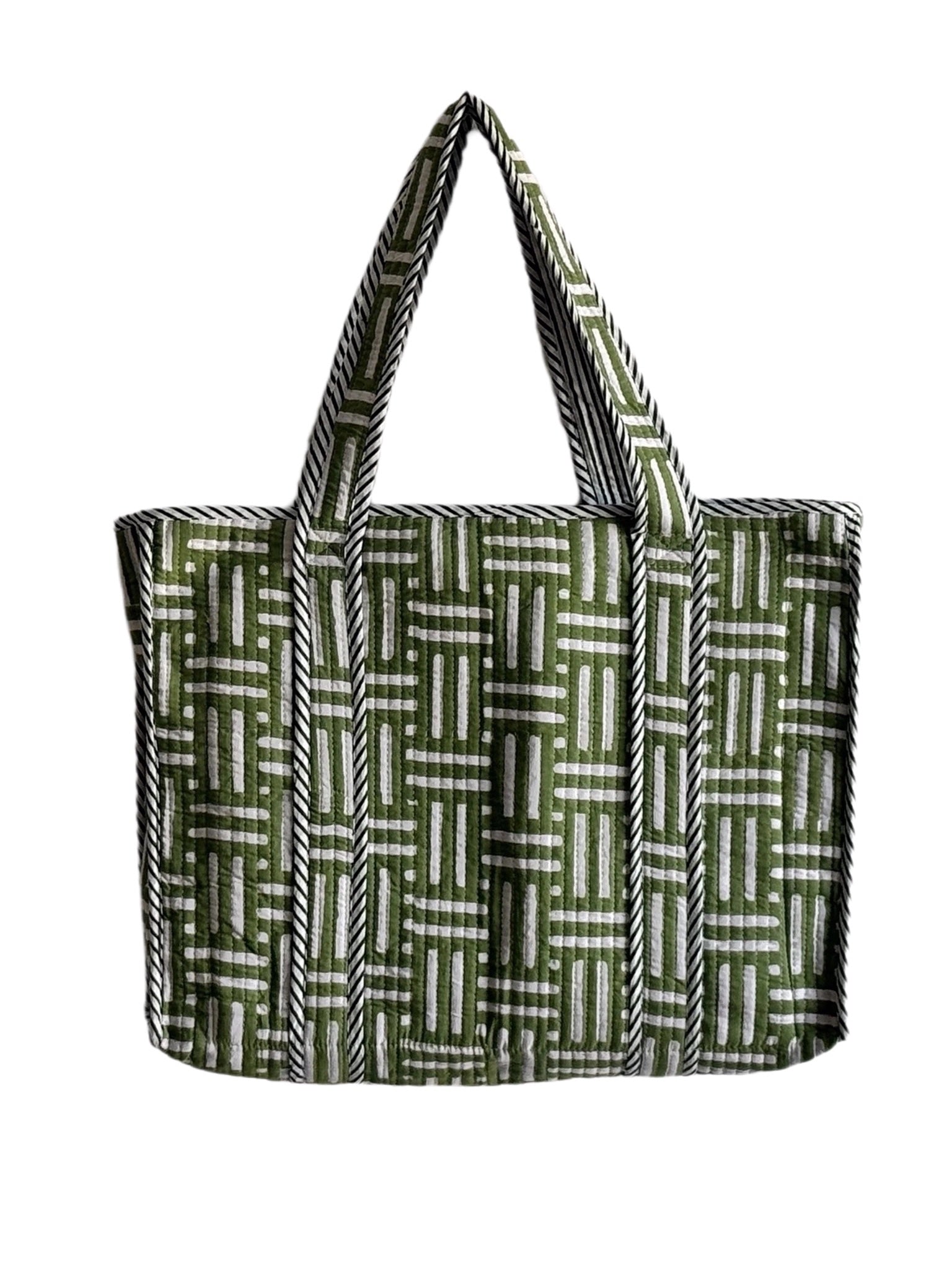 The Overall Stripe Tote - Green